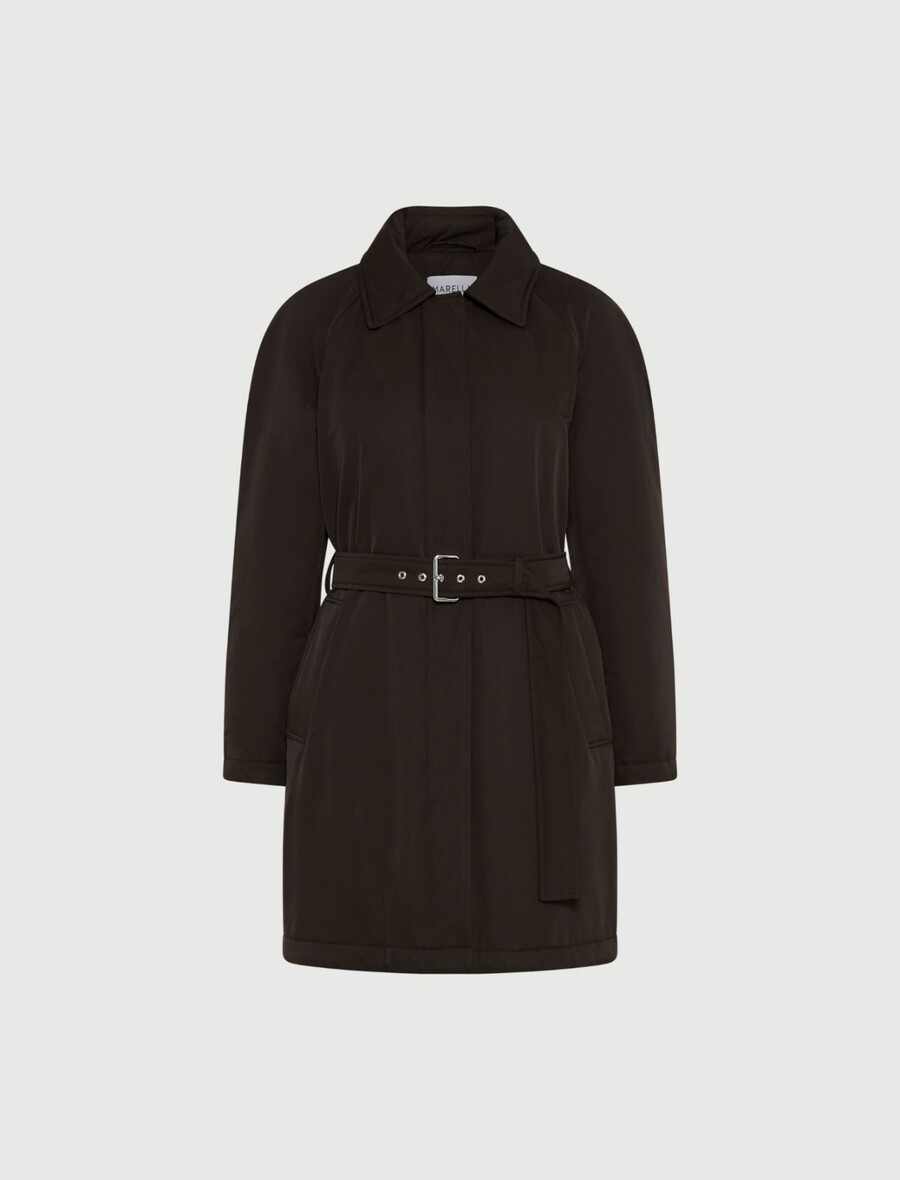 trench-coat matelassé imperméable - marron