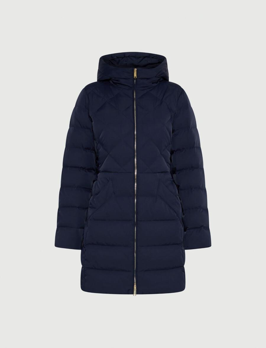 doudoune longue cintrée déperlante - marine
