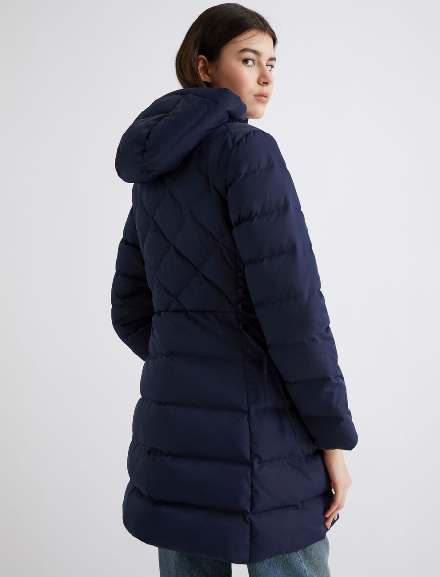 doudoune longue cintrée déperlante - marine