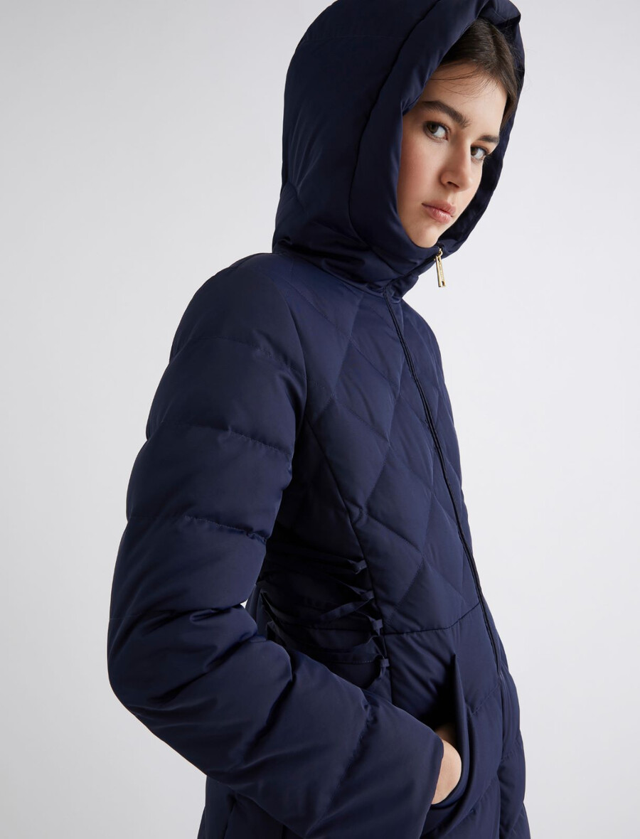 doudoune longue cintrée déperlante - marine