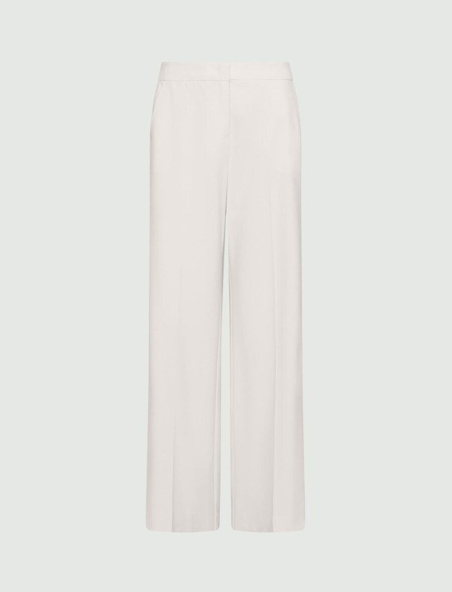 pantalon droit en toile stretch - blanc