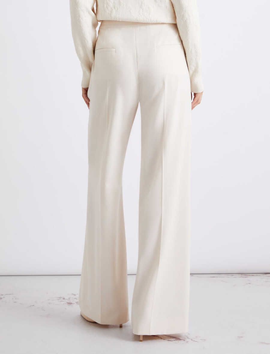 pantalon droit en toile stretch - blanc