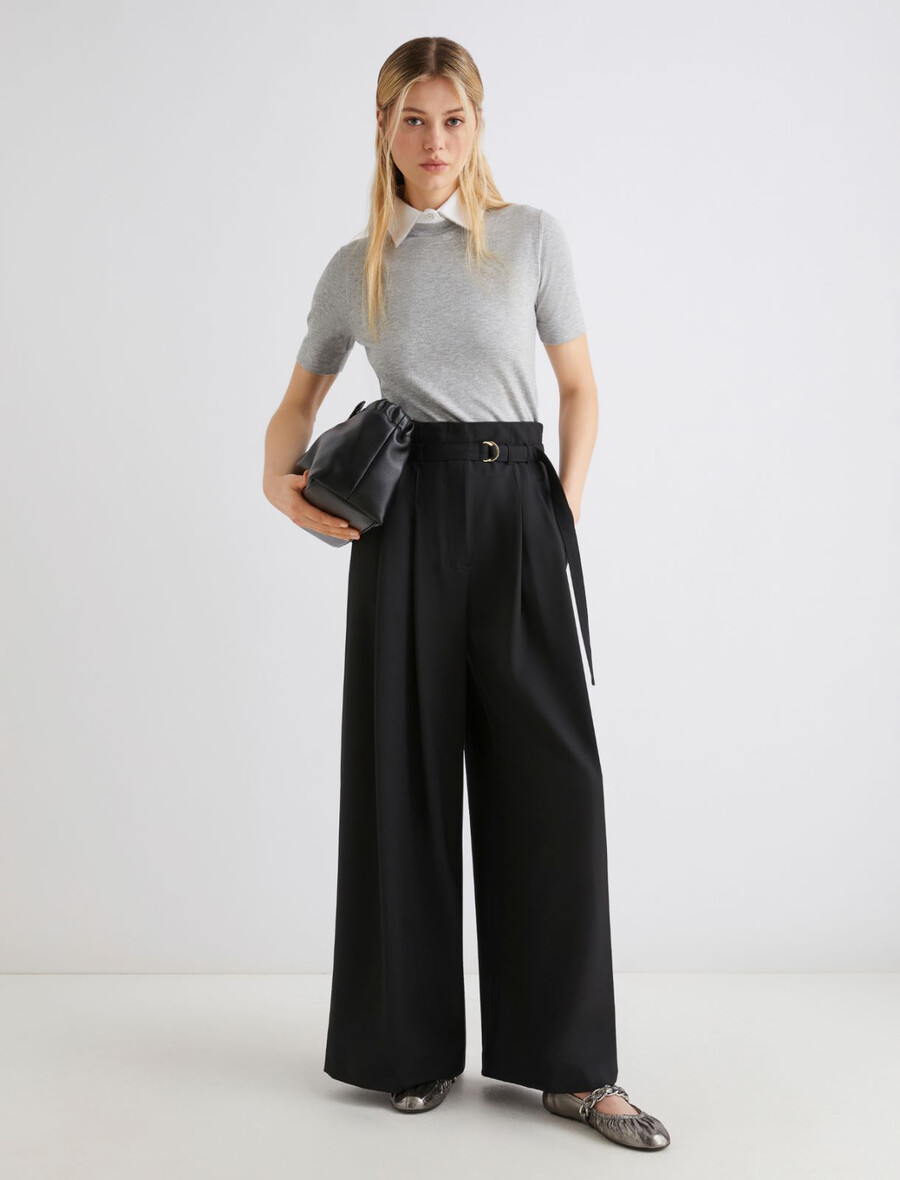 pantalon taille haute - noir