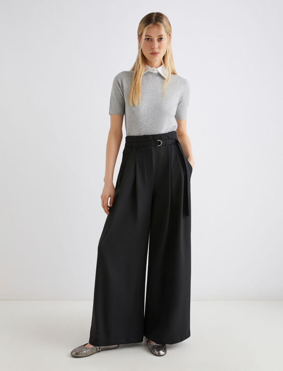 pantalon taille haute - noir