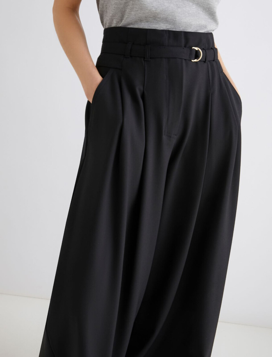 pantalon taille haute - noir