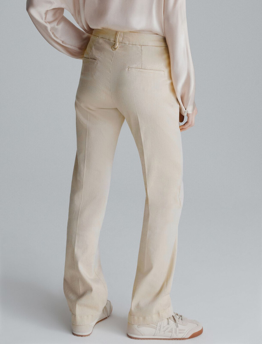 pantalon à jambes larges - crÈme