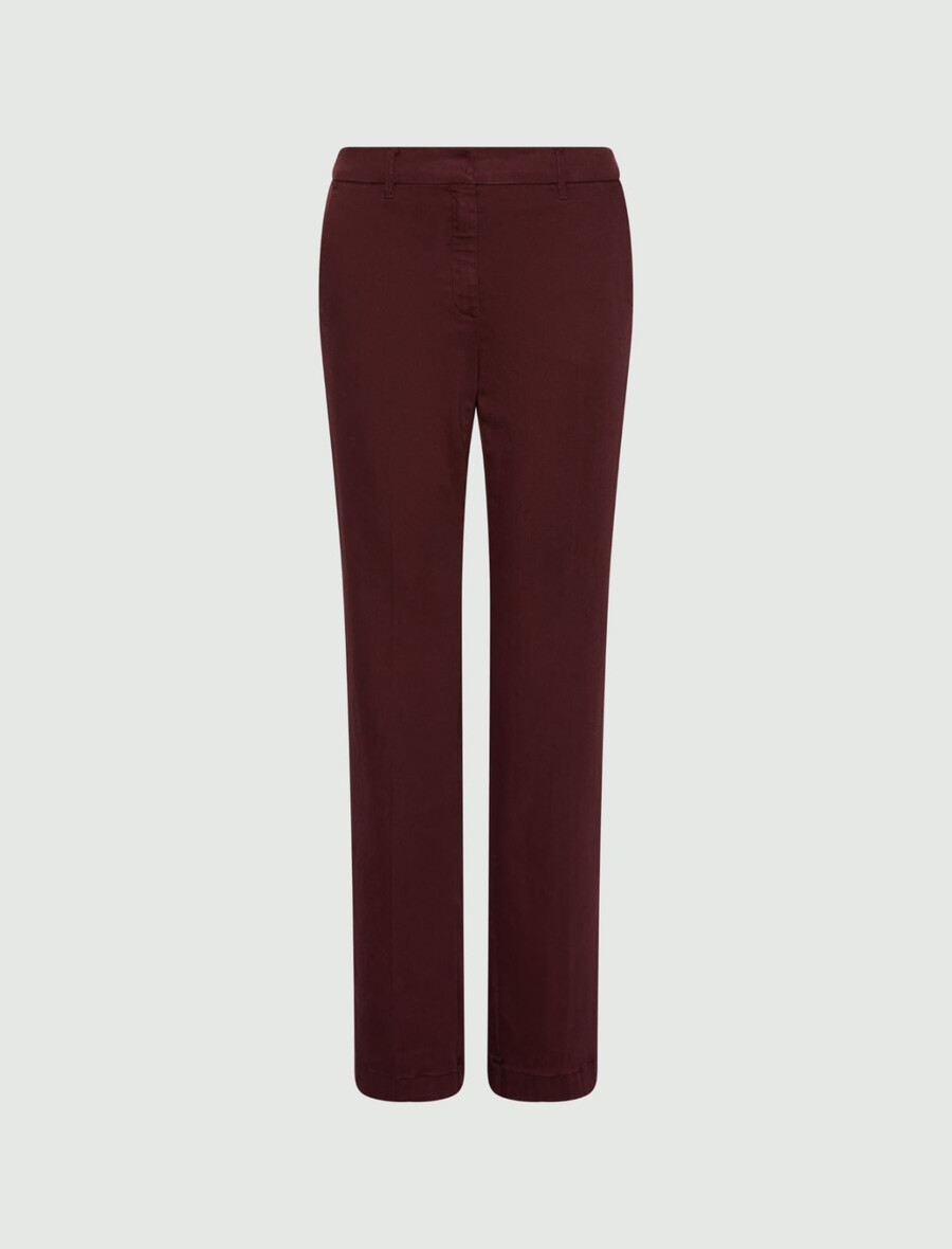pantalon à jambes larges - bordeaux