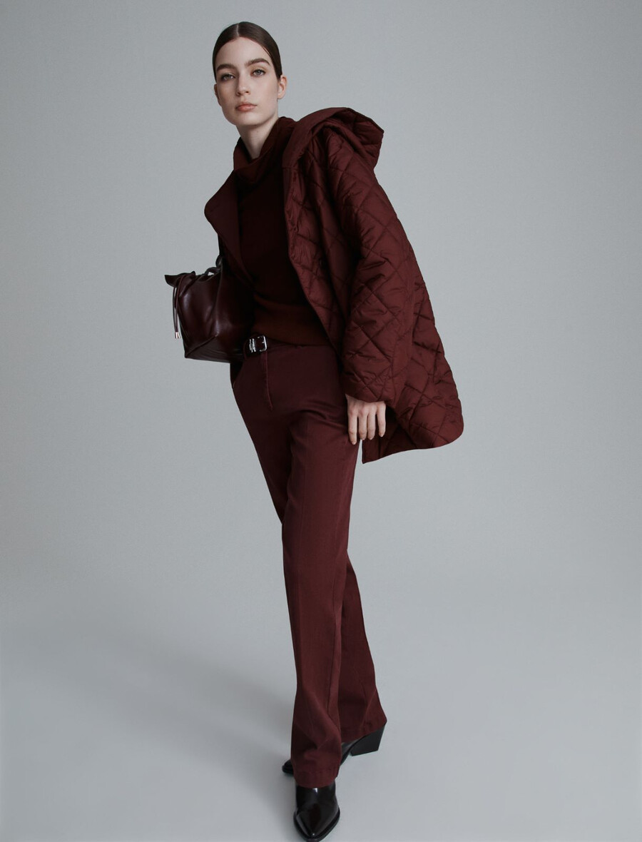 pantalon à jambes larges - bordeaux