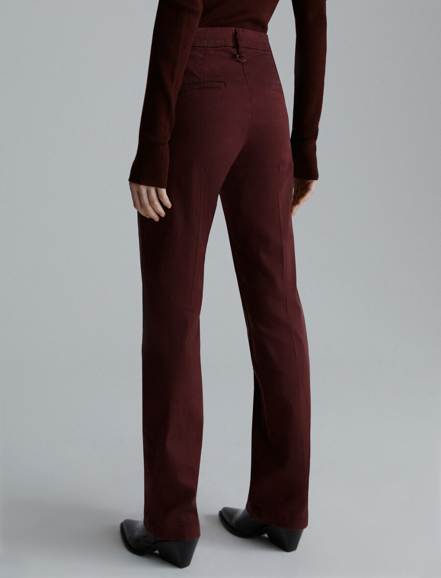 pantalon à jambes larges - bordeaux