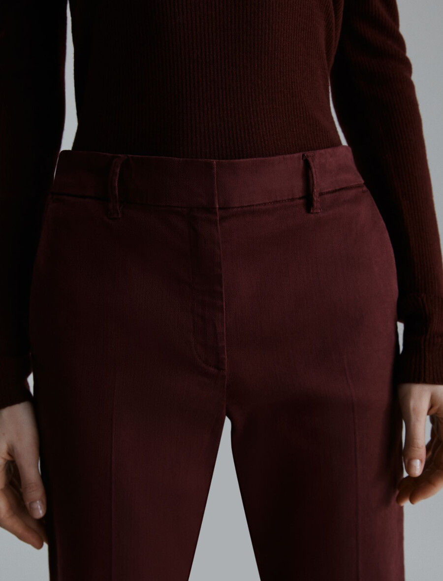 pantalon à jambes larges - bordeaux