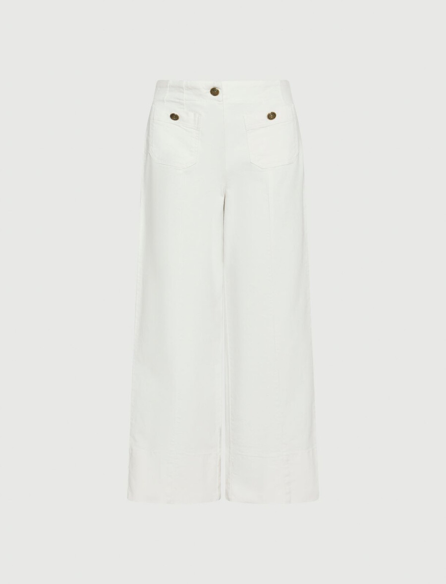 pantalon taille haute - blanc
