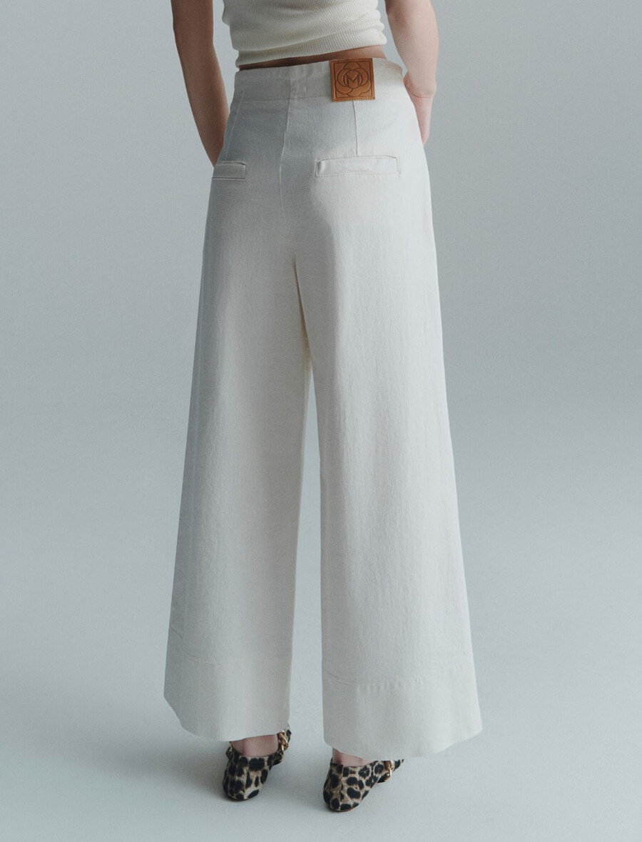 pantalon taille haute - blanc