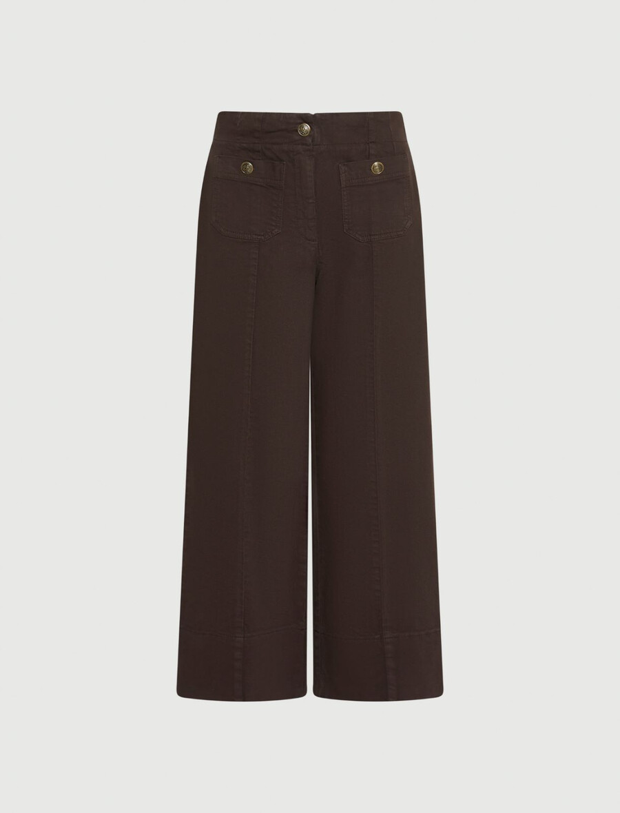pantalon taille haute - marron