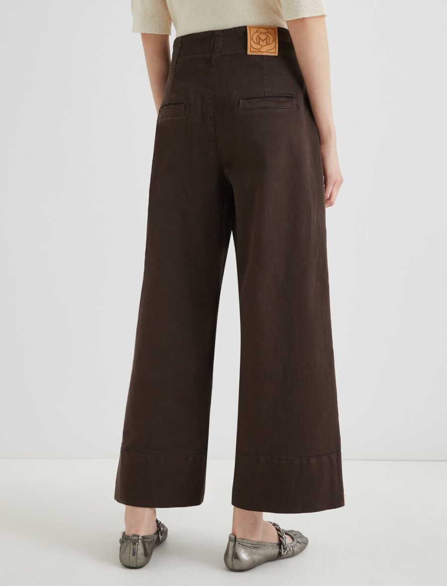 pantalon taille haute - marron