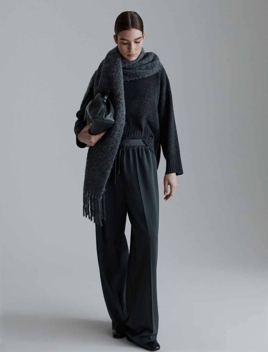 pantalon à cordon - gris foncÉ