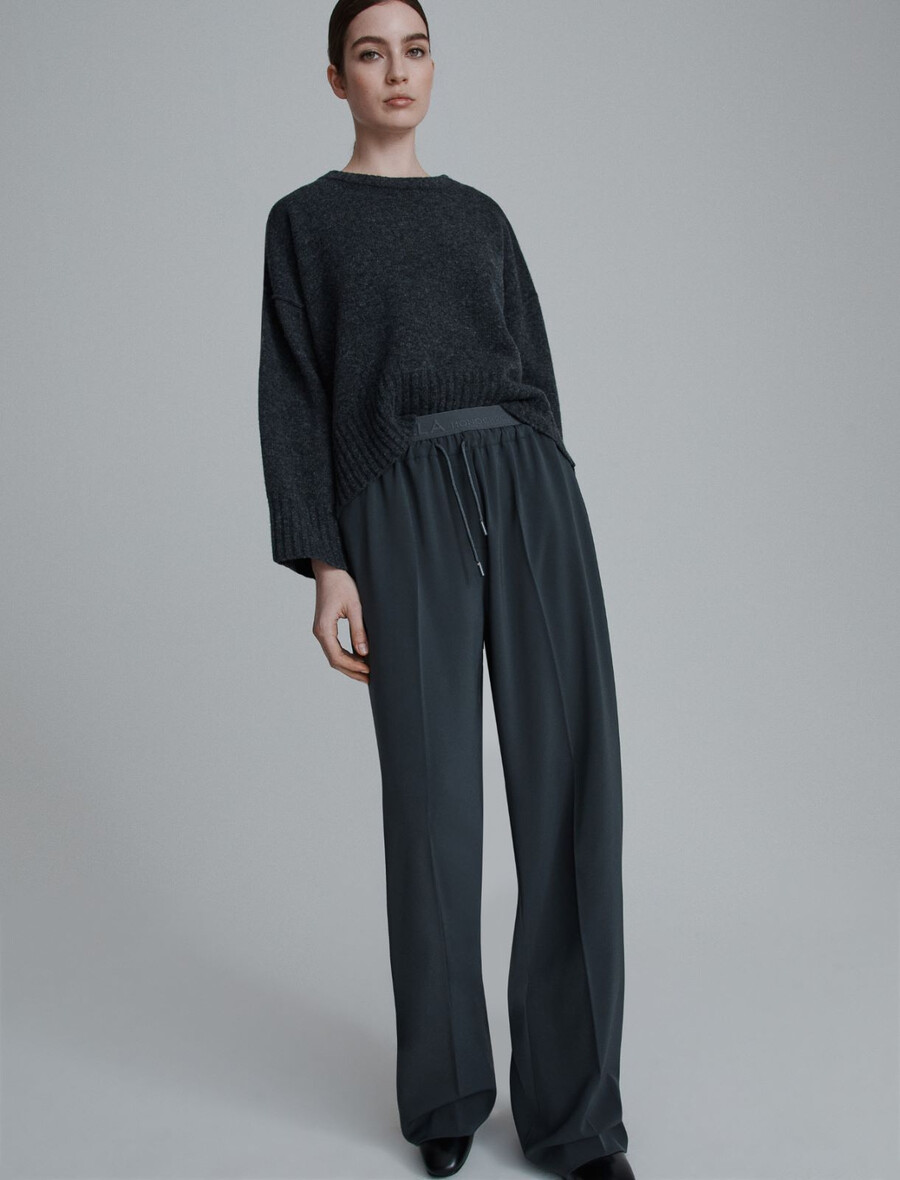 pantalon à cordon - gris foncÉ