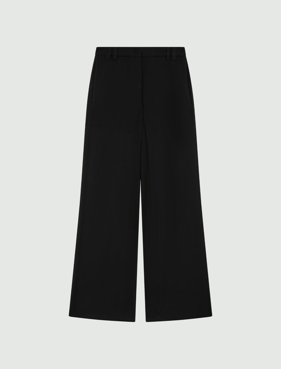 pantalon double en georgette - noir