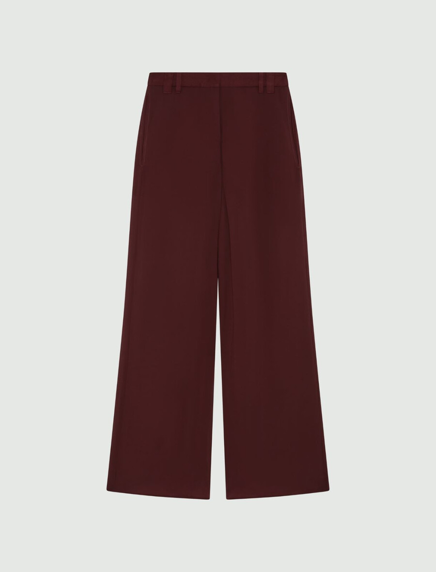 pantalon double en georgette - bordeaux