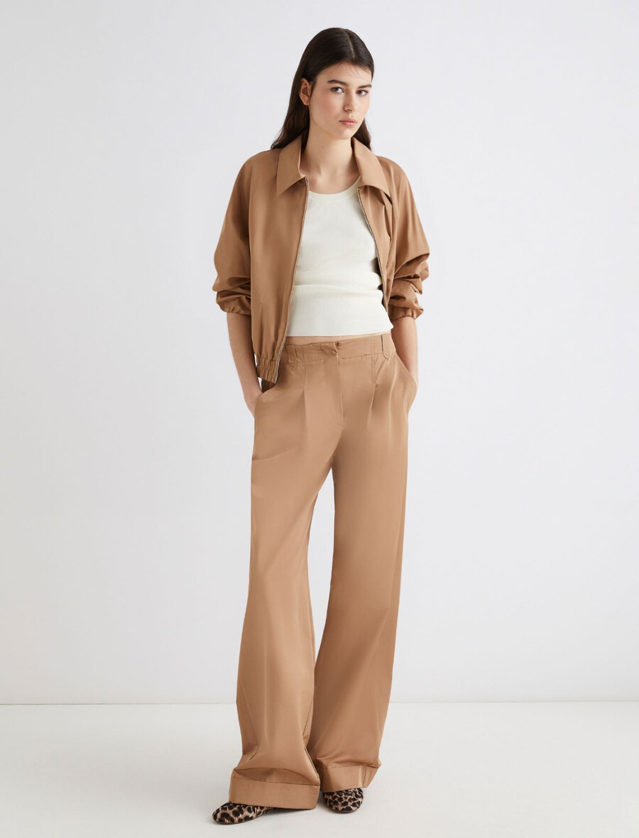pantalon en sergé déperlant - beige