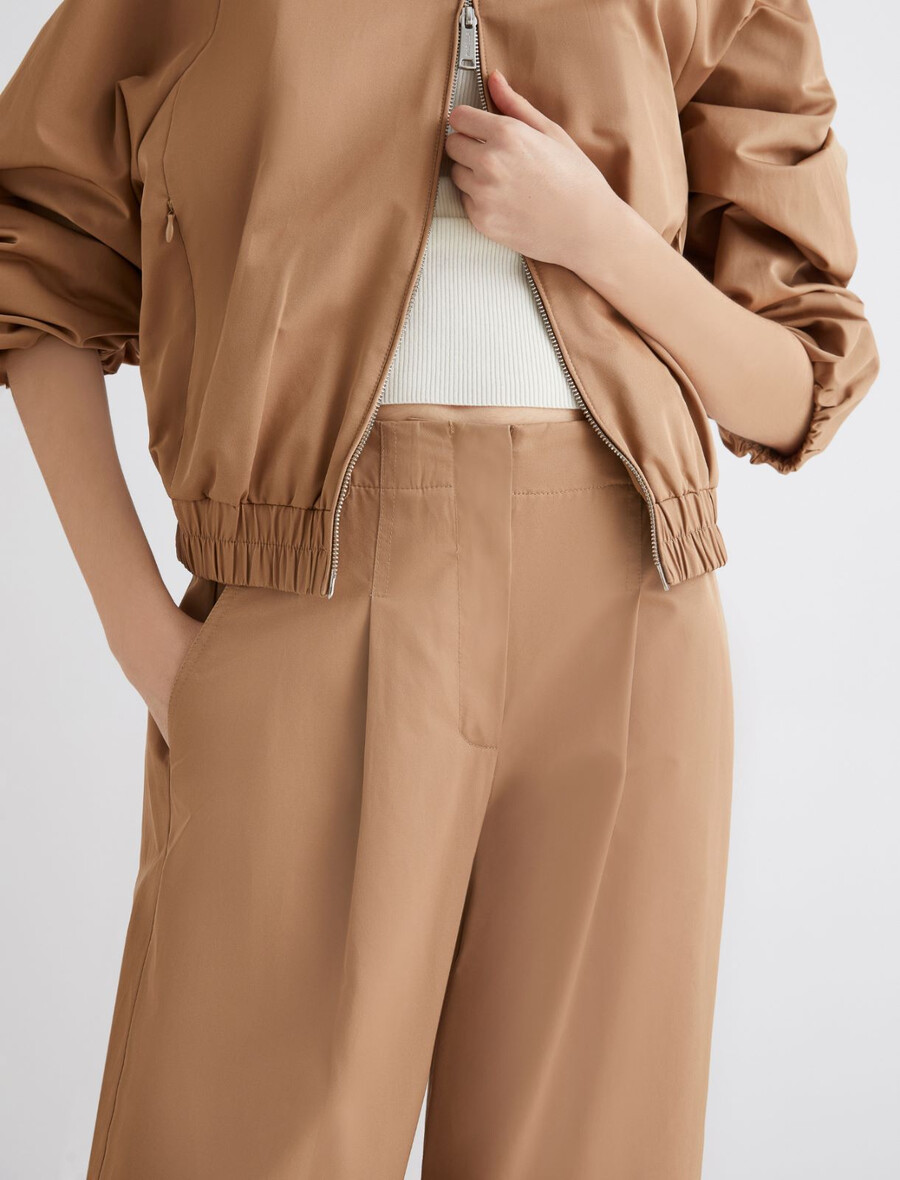 pantalon en sergé déperlant - beige