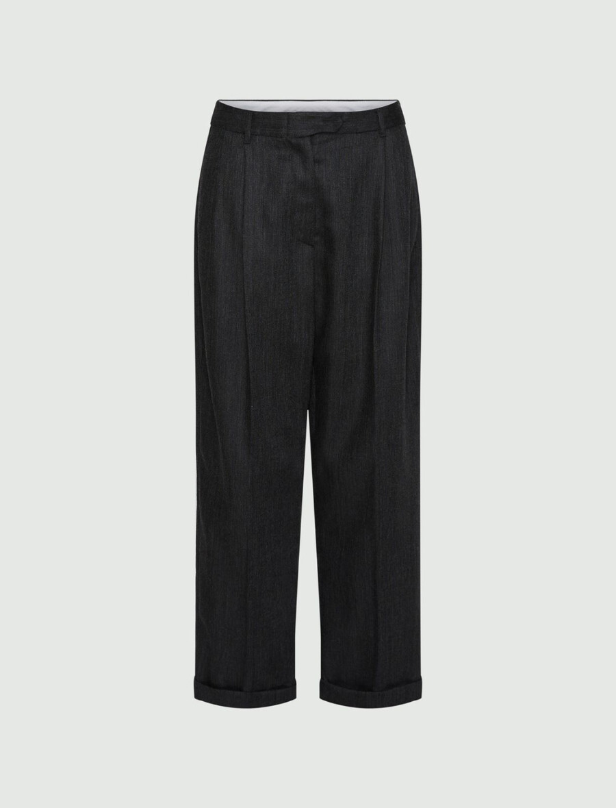 pantalon en laine coupe décontractée - gris