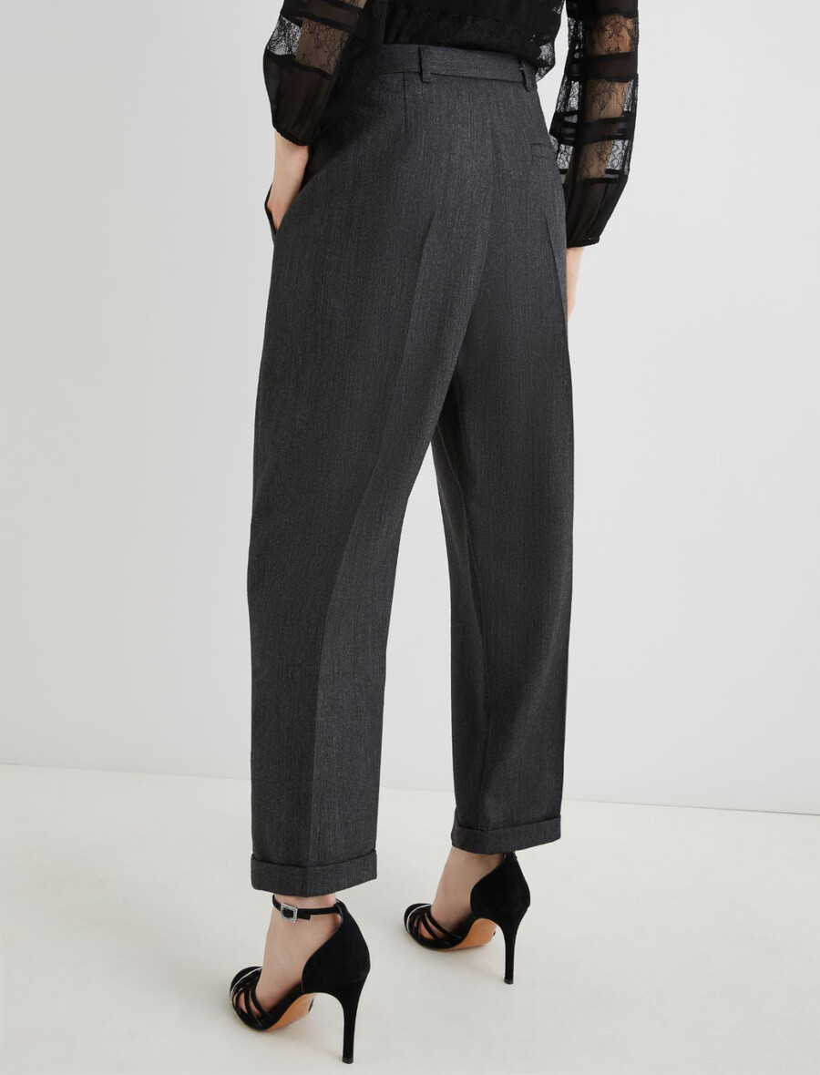 pantalon en laine coupe décontractée - gris