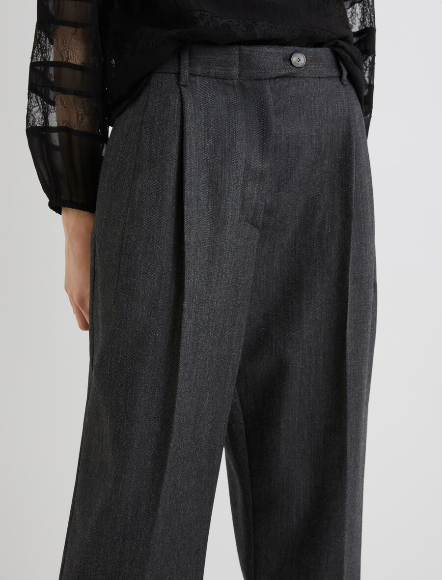 pantalon en laine coupe décontractée - gris