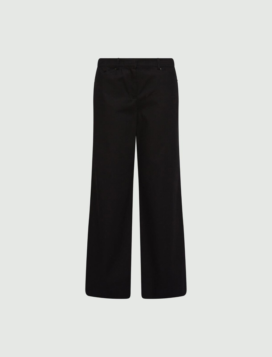pantalon large en sergé - noir