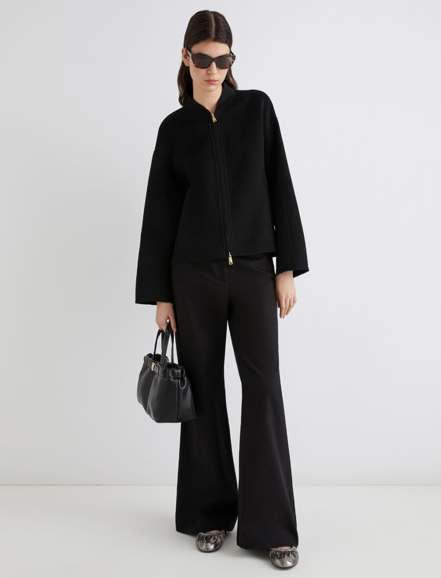 pantalon large en sergé - noir