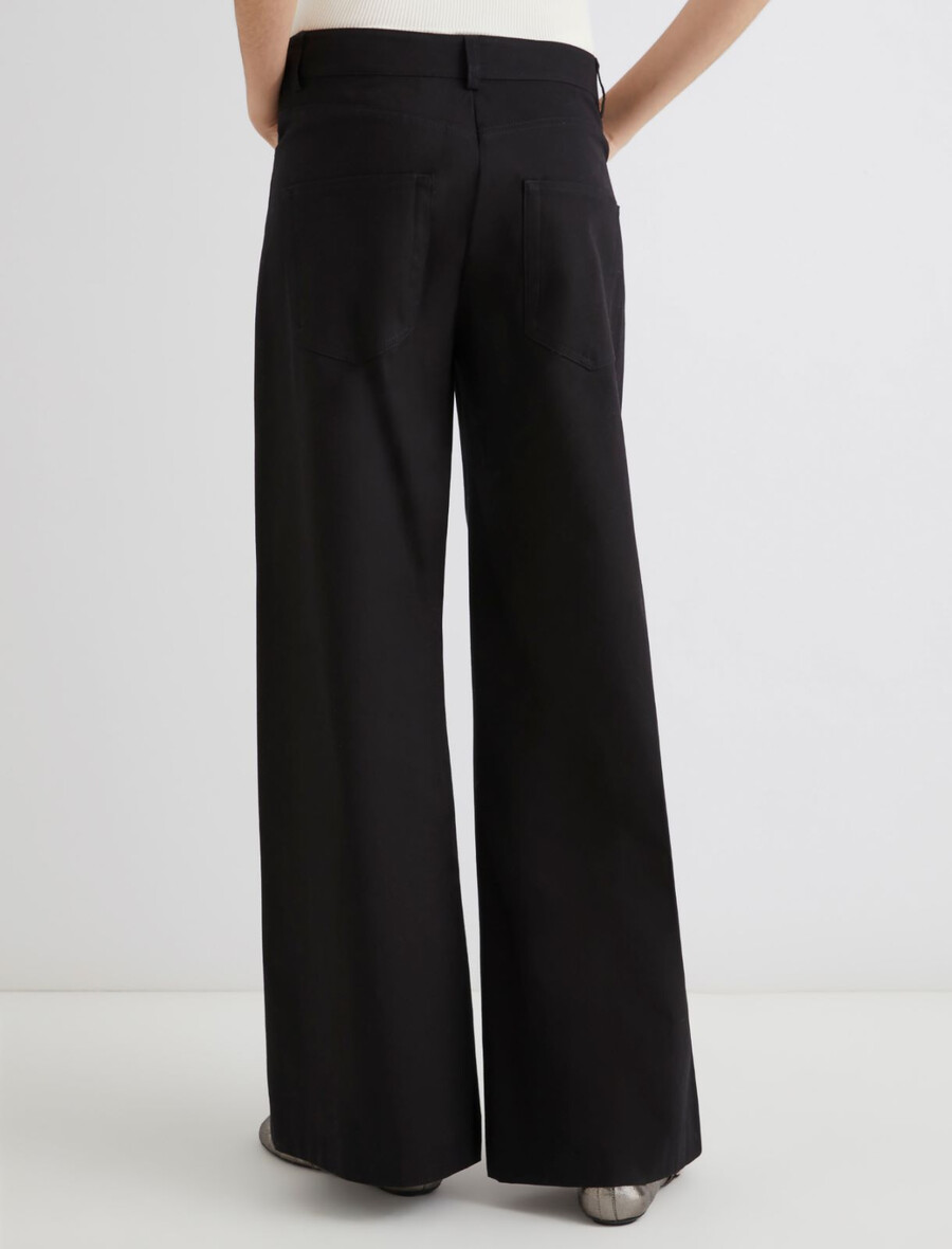 pantalon large en sergé - noir