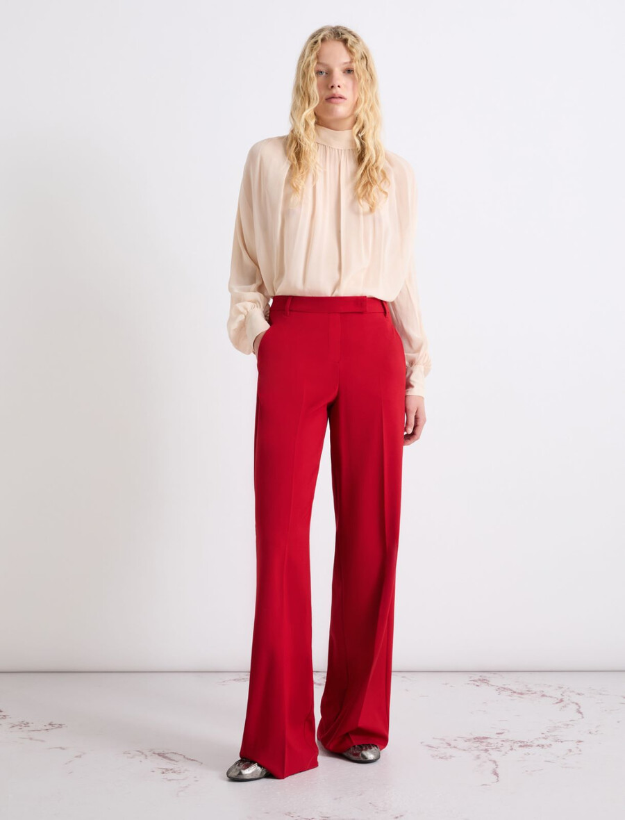 pantalon stretch coupe décontractée - rouge
