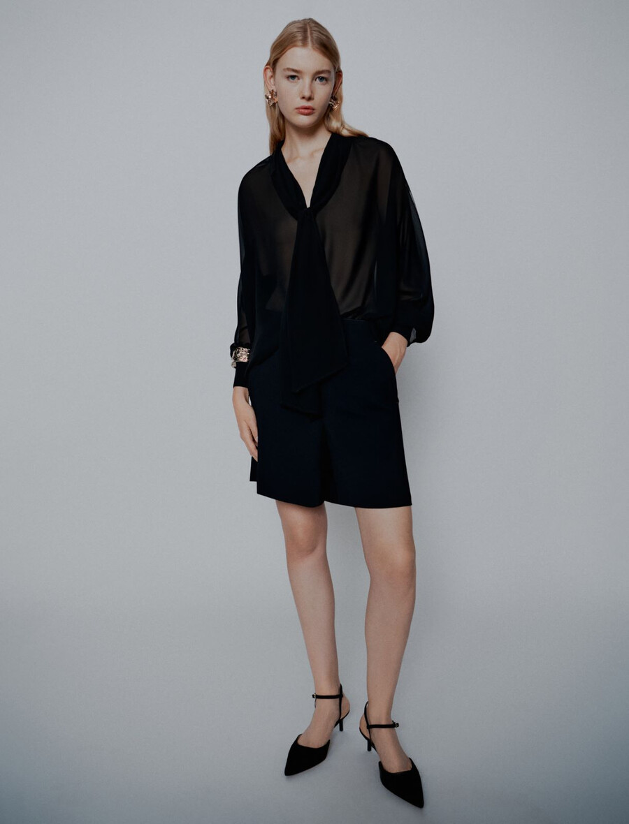 short en satin envers - noir