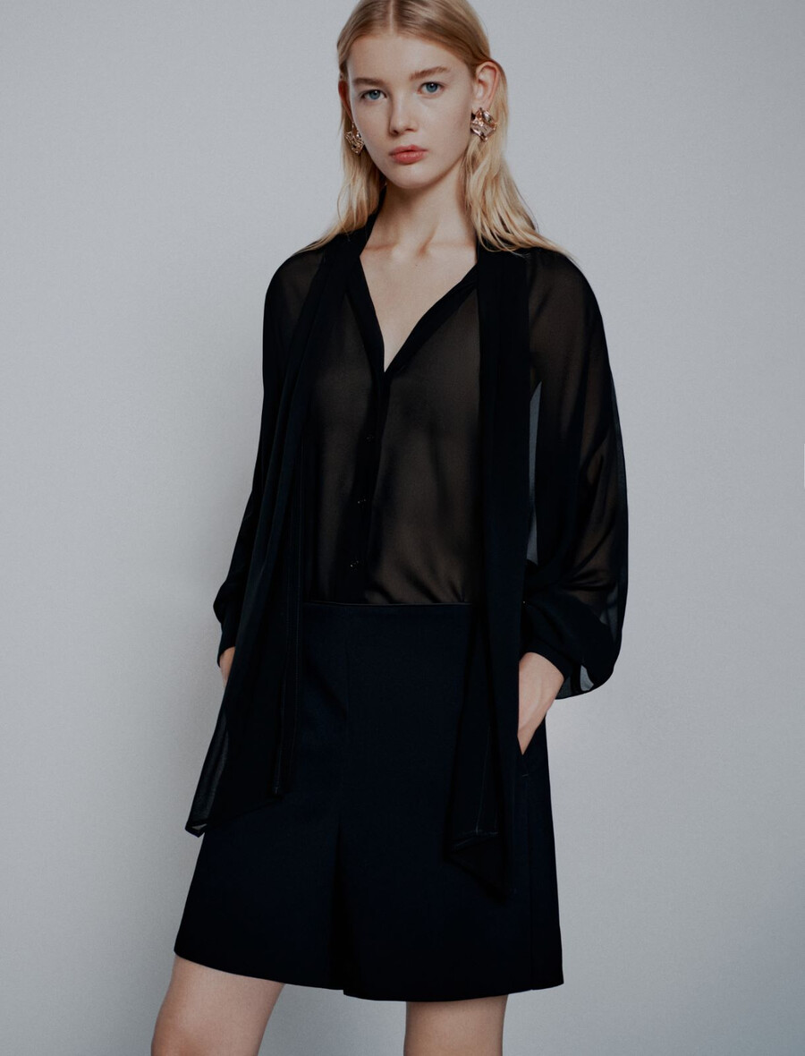 short en satin envers - noir