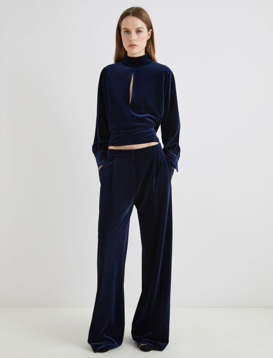 pantalon en velours - bleu nuit