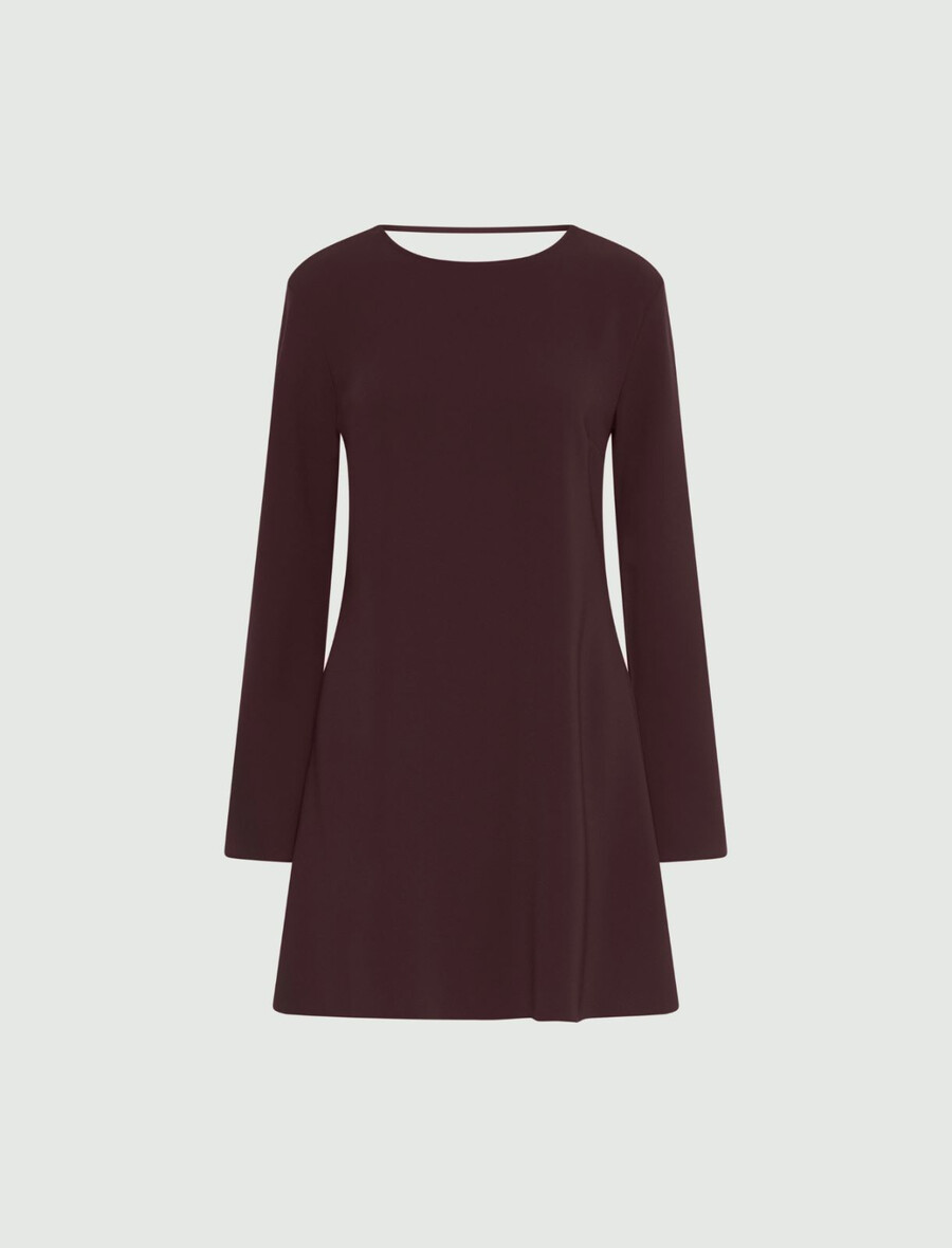 robe évasée en crêpe - bordeaux