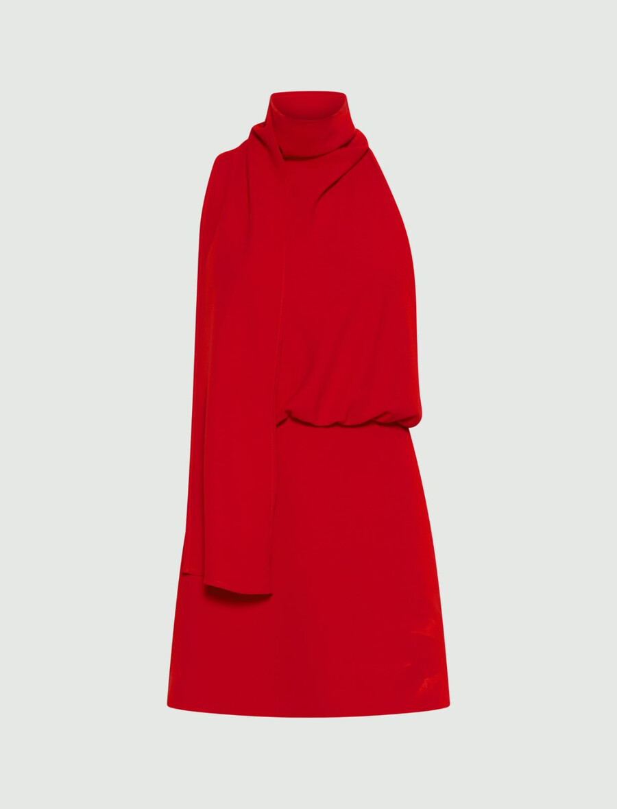 robe évasée en satin rouge - rouge