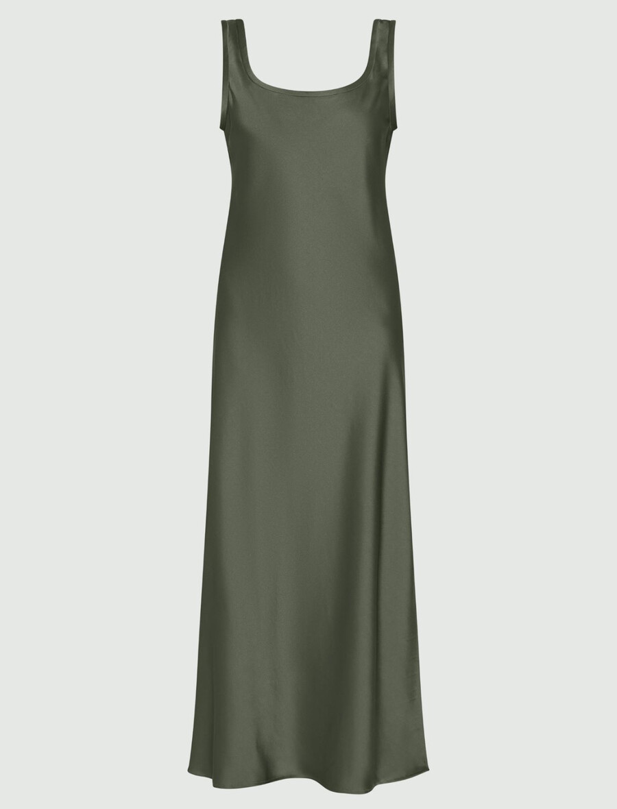 robe nuisette en satin - olive
