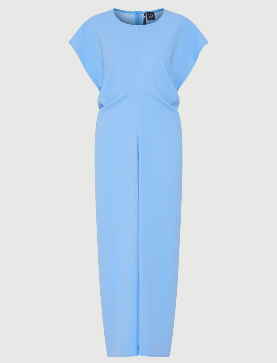 robe longue en crêpe satinée - bleu clair