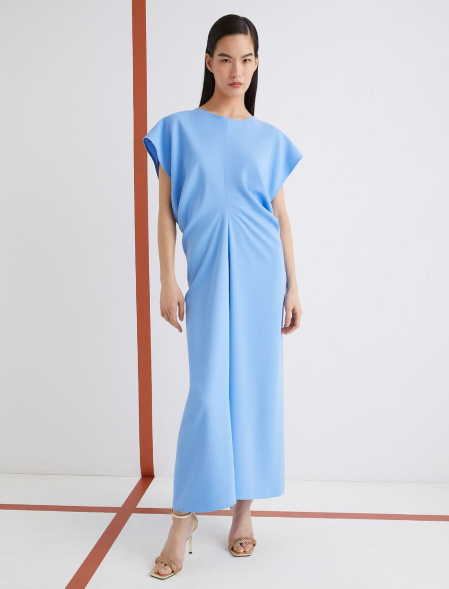 robe longue en crêpe satinée - bleu clair