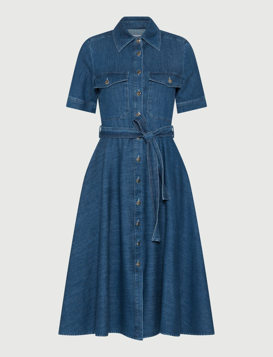 robe-chemise en jean - jeans bleu