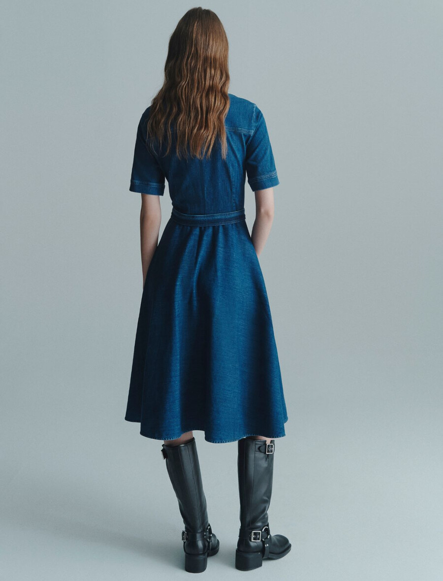 robe-chemise en jean - jeans bleu