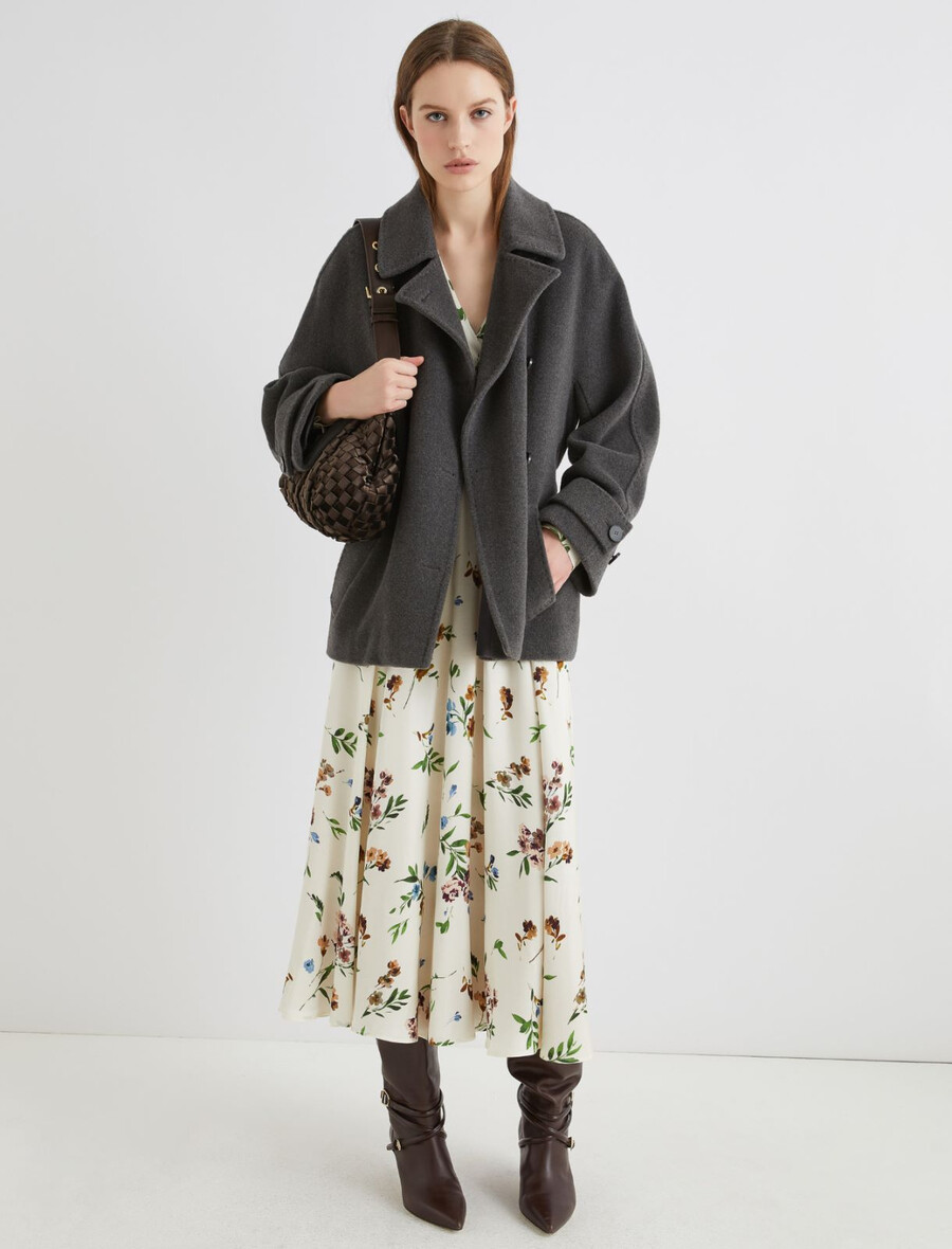 robe croisée en satin - crÈme