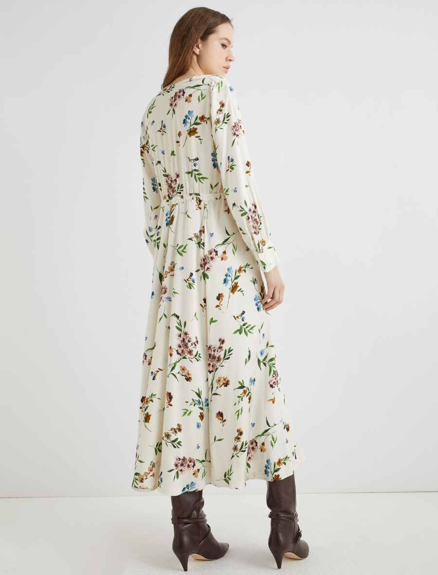 robe croisée en satin - crÈme