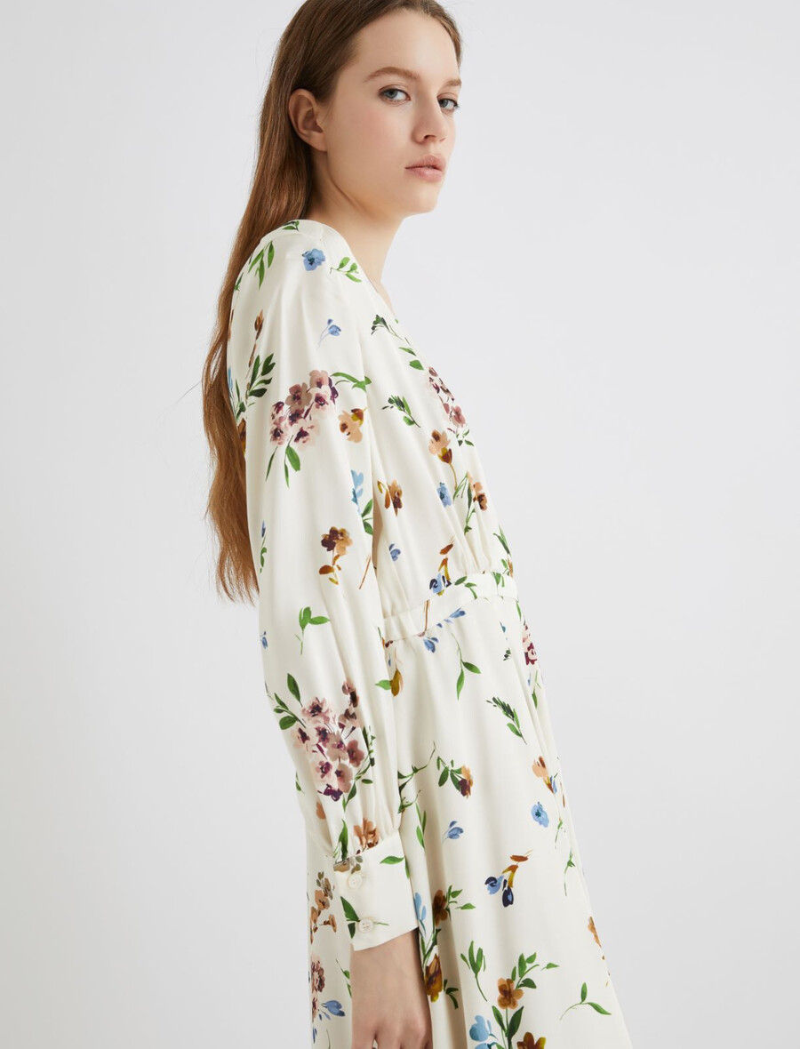 robe croisée en satin - crÈme