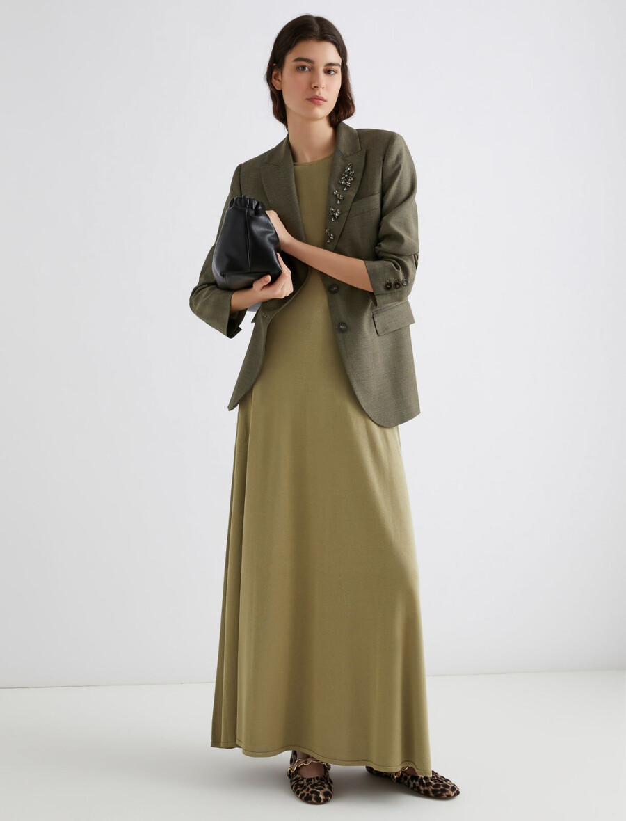 robe mi-mollet en viscose - sage