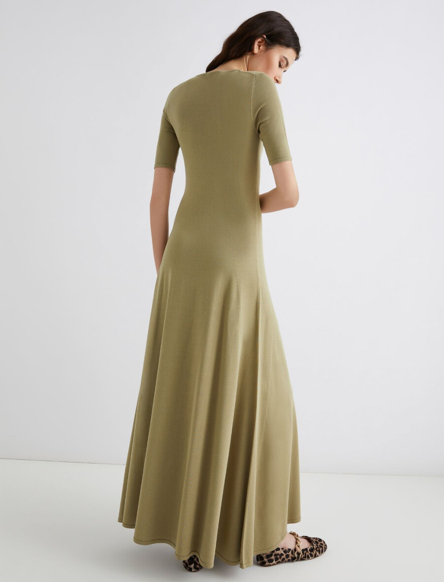 robe mi-mollet en viscose - sage