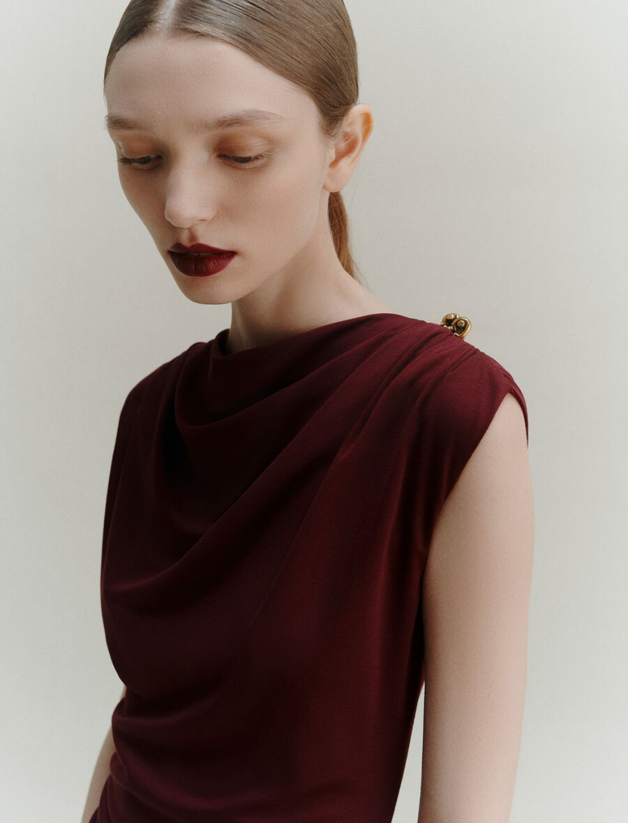 robe en jersey cintrée - bordeaux