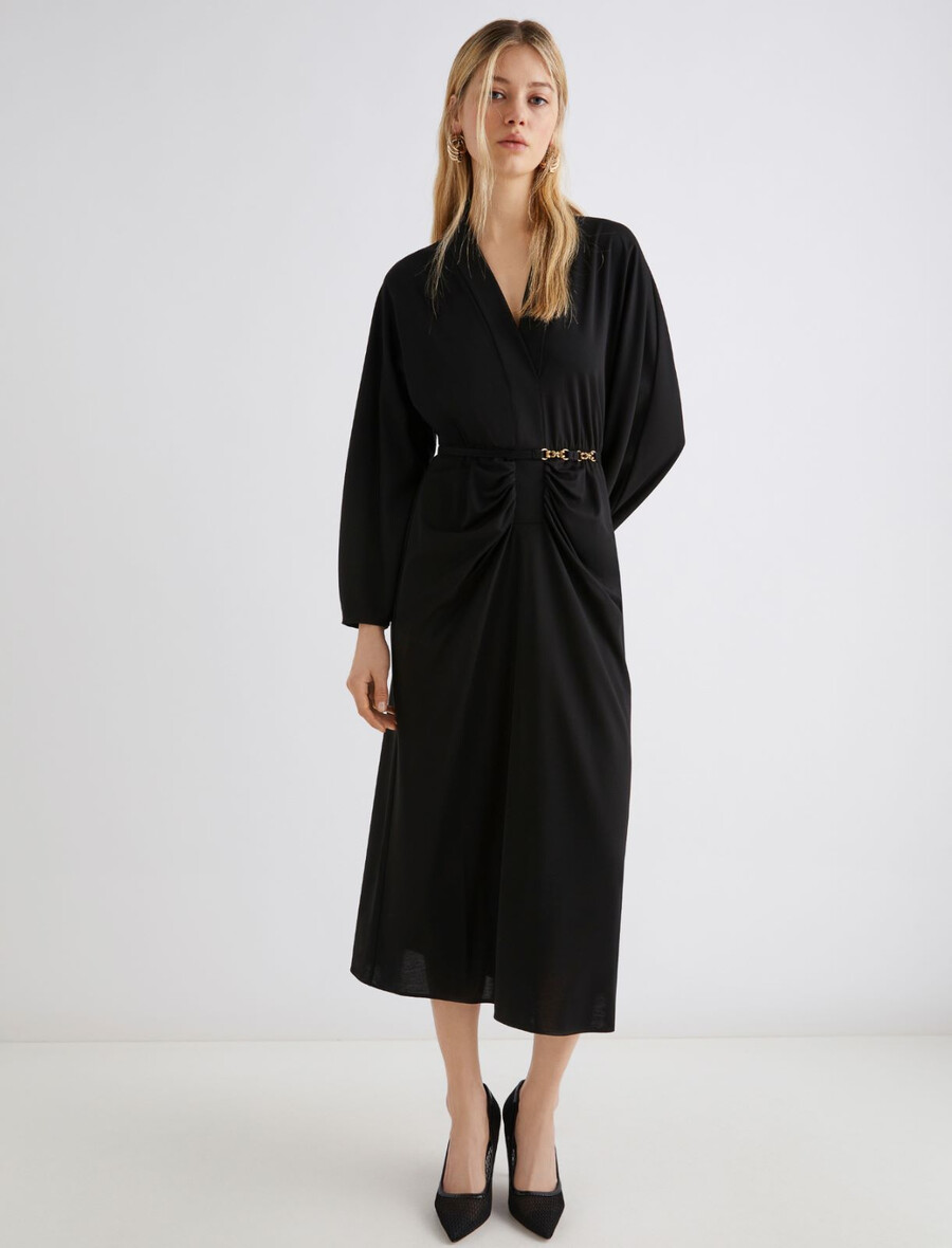 robe à incrustations - noire