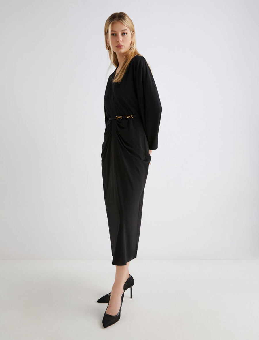 robe à incrustations - noire