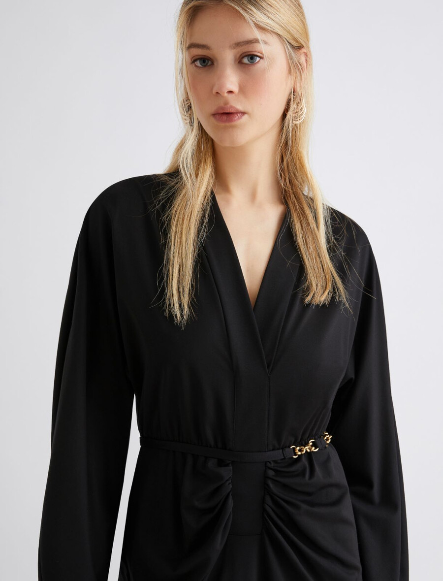 robe à incrustations - noire